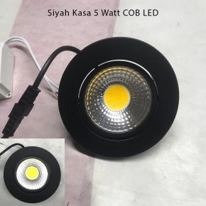 Siyah Kasa 5 Watt COB LED Downlight Armatur