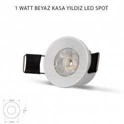 1 Watt Beyaz Kasa Mini Yıldız LED Spot