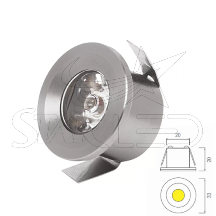 1 Watt Saten Kasa Mini Yıldız LED Spot