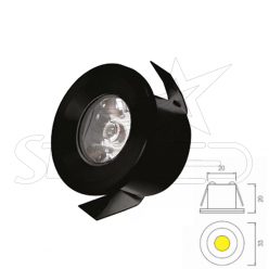 1 Watt Siyah Kasa Mini Yıldız LED Spot