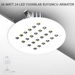36 Watt 24 LED'li Yuvarlak Kuyumcu Vitrin Aydınlatması