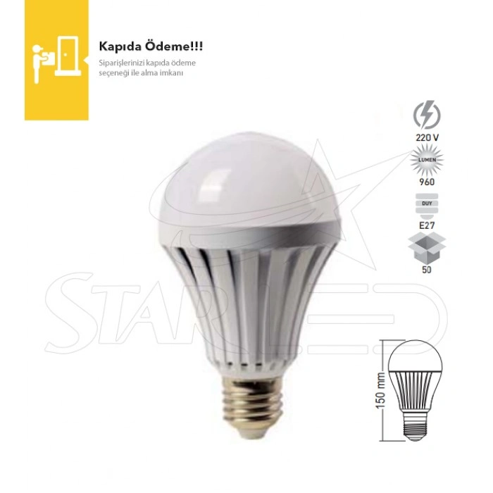 12 Watt E27 Duy Şarjlı LED Ampul