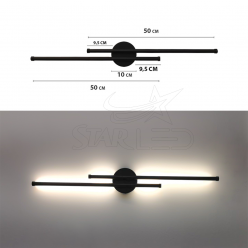 Dekoratif Çiftli Siyah Çubuk LED Aplik