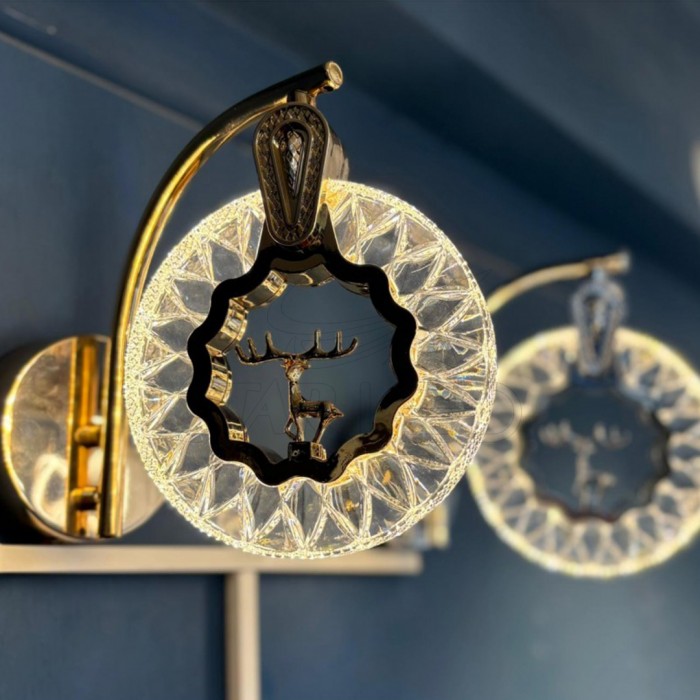 Geyikli Dekoratif Duvar Aplik 3 Renkli LED Aplik