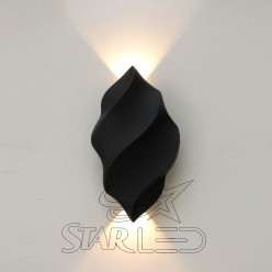 Yaprak Desenli LED Aplik 10W IP54 Siyah / Beyaz