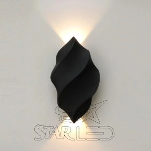 Yaprak Desenli LED Aplik 10W IP54 Siyah / Beyaz