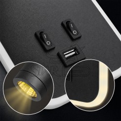 USB’li Çift LED Yatak Başı Okuma Lambası 12W 3000K – Ayarlanabilir Spotlu Aplik