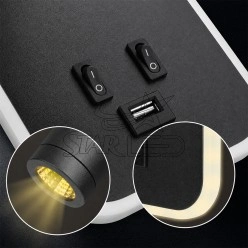 USB’li Çift LED Yatak Başı Okuma Lambası 12W 3000K – Ayarlanabilir Spotlu Aplik