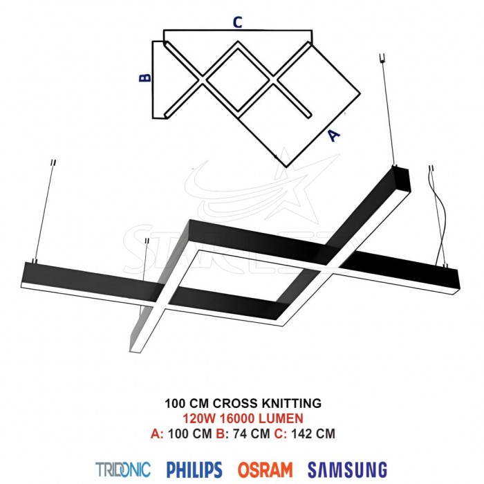 100 Cm 120 Watt Cross Knitting Linear