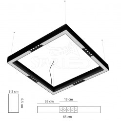 Mercekli Kare Linear 85 Watt 65x65 cm