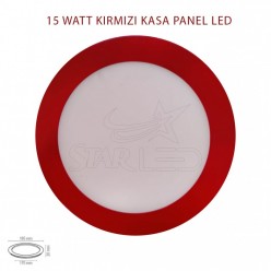 15 Watt Kırmızı Kasa Sıva Altı Yuvarlak LED Panel