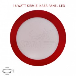 18 Watt Kırmızı Kasa Sıva Altı Yuvarlak LED Panel