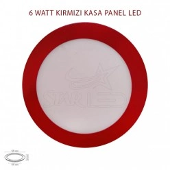 6 Watt Kırmızı Kasa Sıva Altı Yuvarlak LED Panel