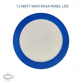 Mavi Kasa 12 Watt Sıva Altı Yuvarlak Panel LED