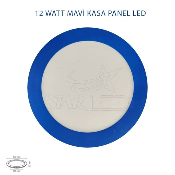 Mavi Kasa 12 Watt Sıva Altı Yuvarlak Panel LED