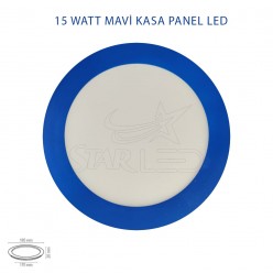 Mavi Kasa 15 Watt Sıva Altı Yuvarlak Panel LED