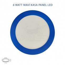 Mavi Kasa 6 Watt Sıva Altı Yuvarlak Panel LED