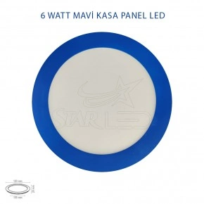 Mavi Kasa 6 Watt Sıva Altı Yuvarlak Panel LED