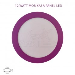 Mor Kasa Sıva Altı 12 Watt Yuvarlak Panel LED
