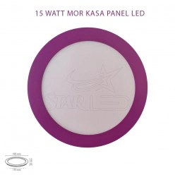 Mor Kasa Sıva Altı 15 Watt Yuvarlak Panel LED