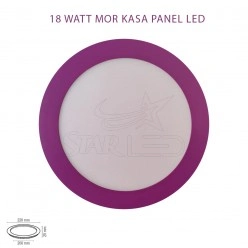 Mor Kasa Sıva Altı 18 Watt Yuvarlak Panel LED