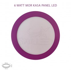 Mor Kasa Sıva Altı 6 Watt Yuvarlak Panel LED