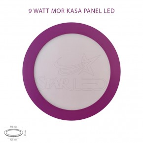 Mor Kasa Sıva Altı 9 Watt Yuvarlak Panel LED