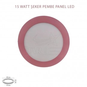 Pembe Kasa Sıva Altı 15 Watt Yuvarlak Panel LED