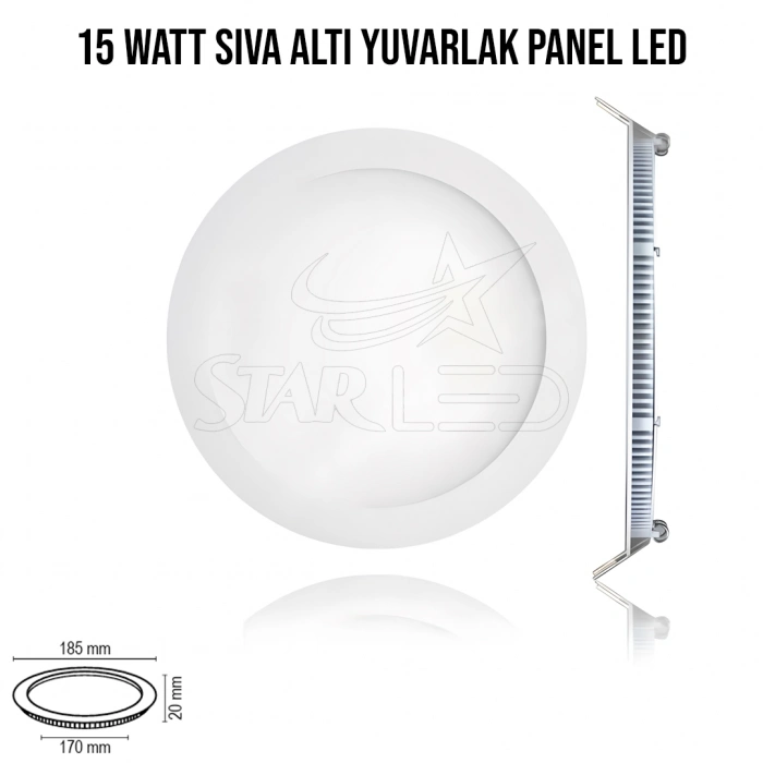 15 Watt Sıva Altı Yuvarlak LED Panel