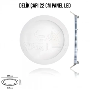 DELİK ÇAPI 22 CM 20 WATT SIVA ALTİ YUVARLAK LED PANEL