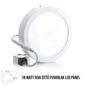 18 Watt Sıva Üstü Yuvarlak Panel LED