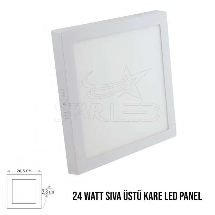 24 Watt Sıva Üstü Kare Panel LED
