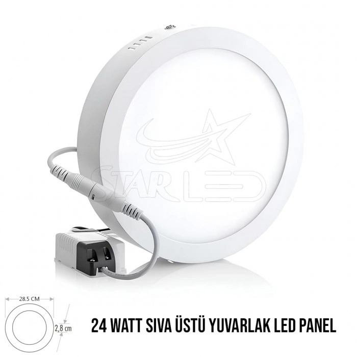 24 Watt Sıva Üstü Yuvarlak Panel LED