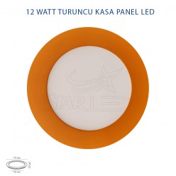 Turuncu Kasa 12 Watt Sıva Altı Yuvarlak Panel LED