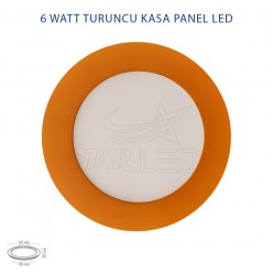 Turuncu Kasa 6 Watt Sıva Altı Yuvarlak Panel LED