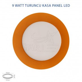 Turuncu Kasa 9 Watt Sıva Altı Yuvarlak Panel LED