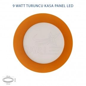 Turuncu Kasa 9 Watt Sıva Altı Yuvarlak Panel LED
