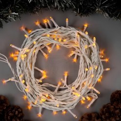 100 Ledli 10 Metre Eklenebilir Yılbaşı Parti Süsü Amber Renk