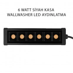 Siyah Kasa 6 Watt 20 Cm Wallwasher LED Işık