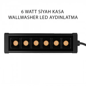 Siyah Kasa 6 Watt 20 Cm Wallwasher LED Işık