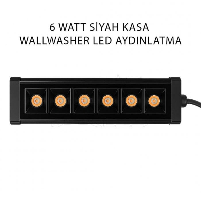 Siyah Kasa 6 Watt 20 Cm Wallwasher LED Işık