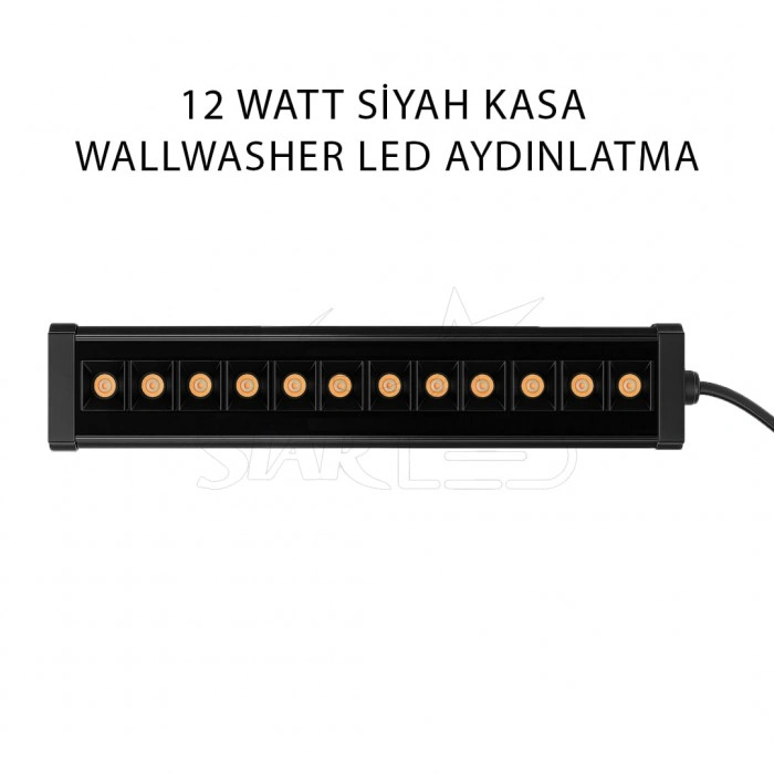 Siyah Kasa 12 Watt 35 Cm Wallwasher LED Işık